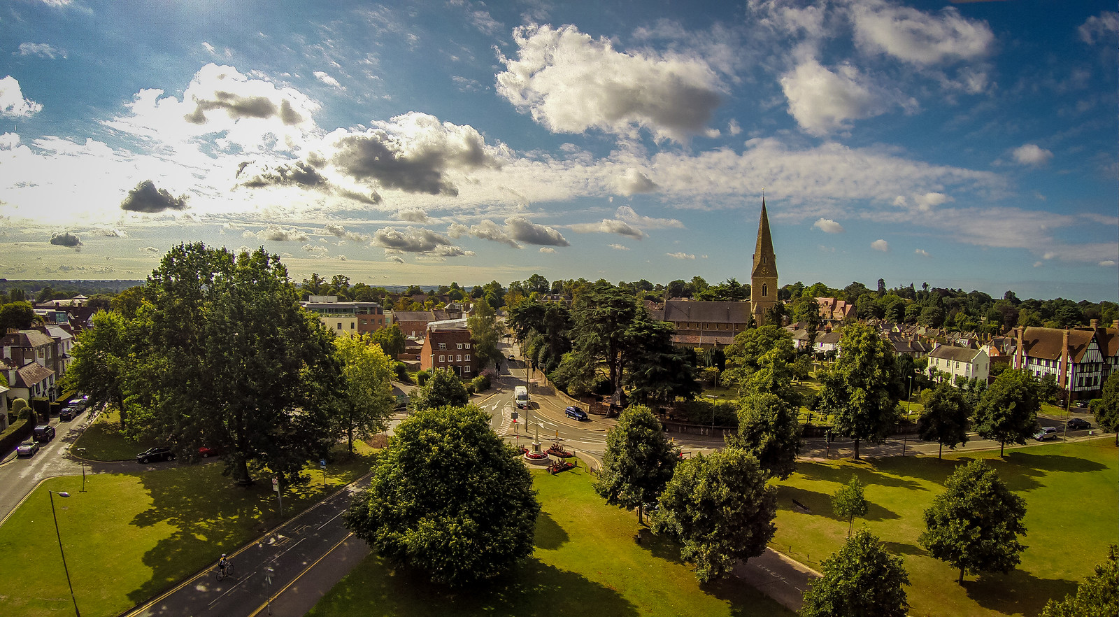 Aerial view of Esher in Surrey